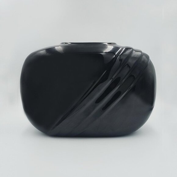 1980s Gorgeous Black Vase by Haeger in Ceramic. Made in Usa - Picture 2 of 7